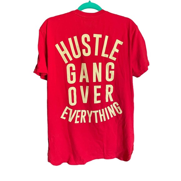 Hustle Gang Mens Classic Fit Round Neck Graphic T-Shirt Short Sleeve Size M Red - Picture 2 of 5